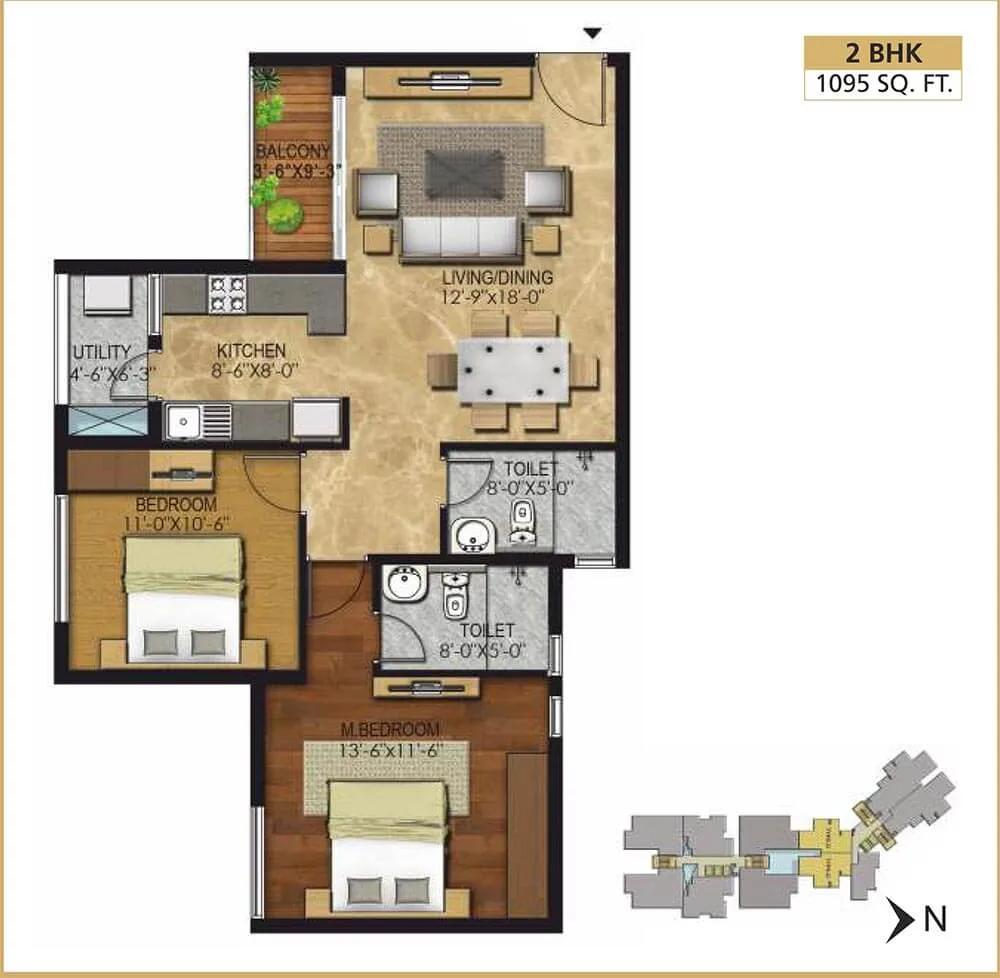 2 BHK - 1095 - RWD Corniche Egmore Chennai