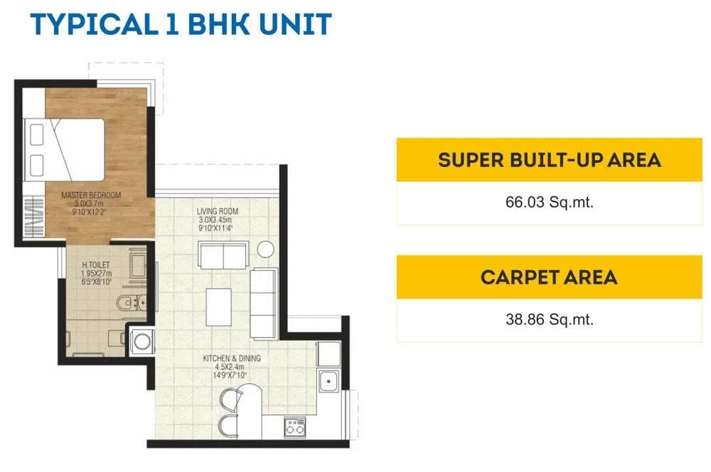 1 BHK – 646 Sqft – Brigade Parkside West Mysore Road