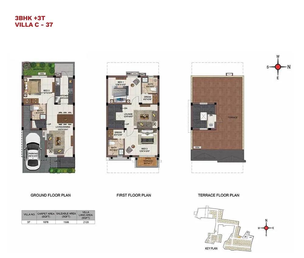 3 BHK Villa - 2120 - CasaGrand Vistaaz Chennai