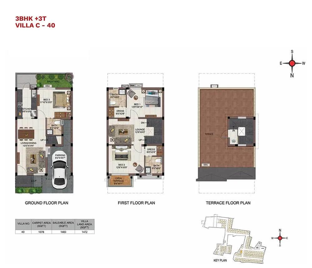 3 BHK Villa - 1472 - CasaGrand Vistaaz Chennai