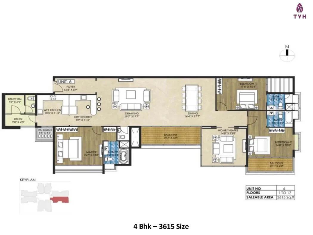 4 BHK - 3615 - TVH Quadrant Adyar Chennai