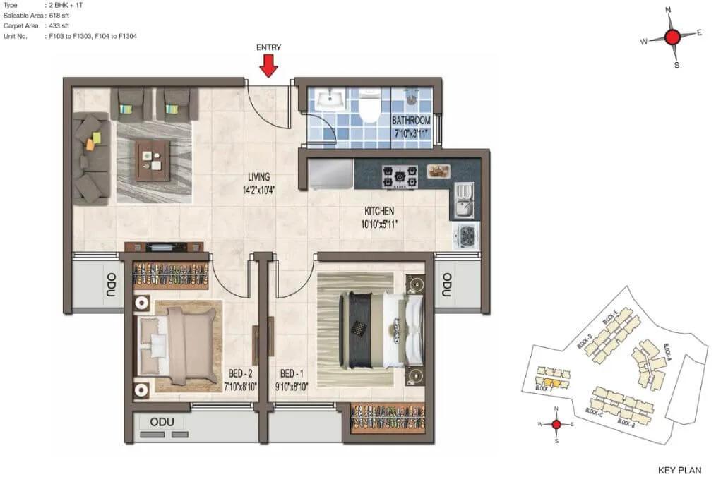 2 BHK - 618 - CasaGrand Crescendo Chennai