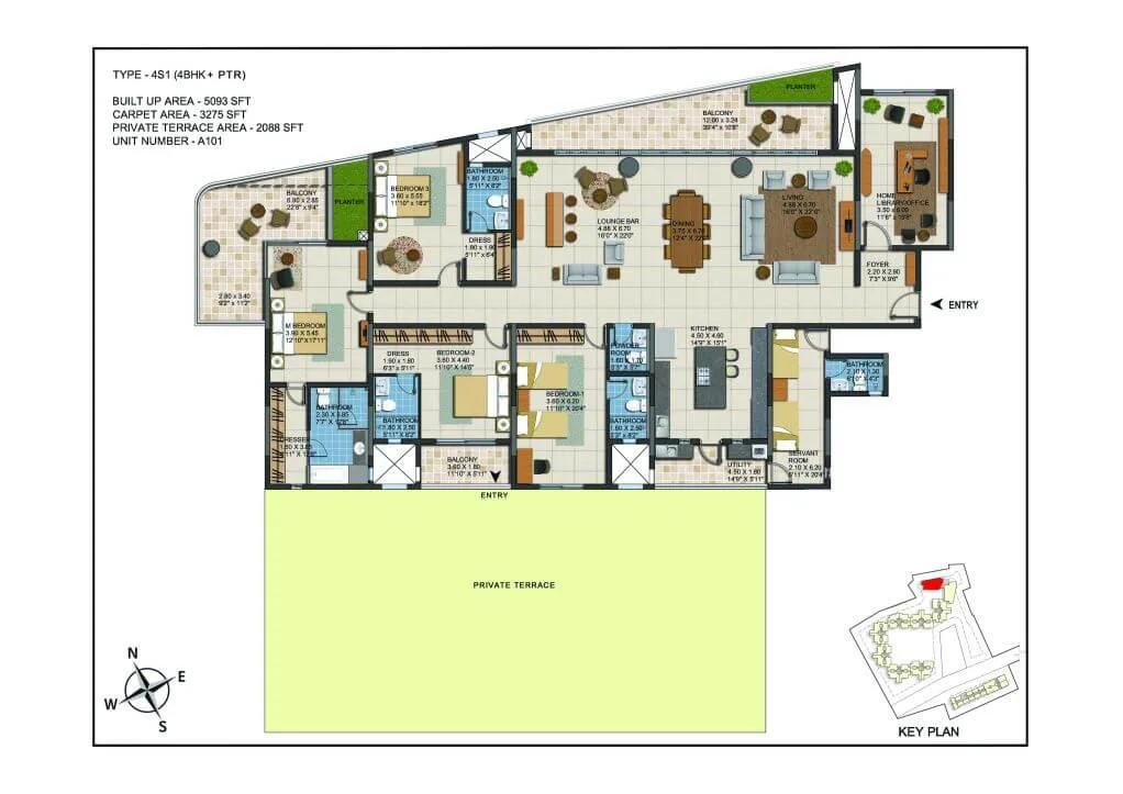 4 BHK Terrace A 5093 - CasaGrand ECR14 Signature Chennai