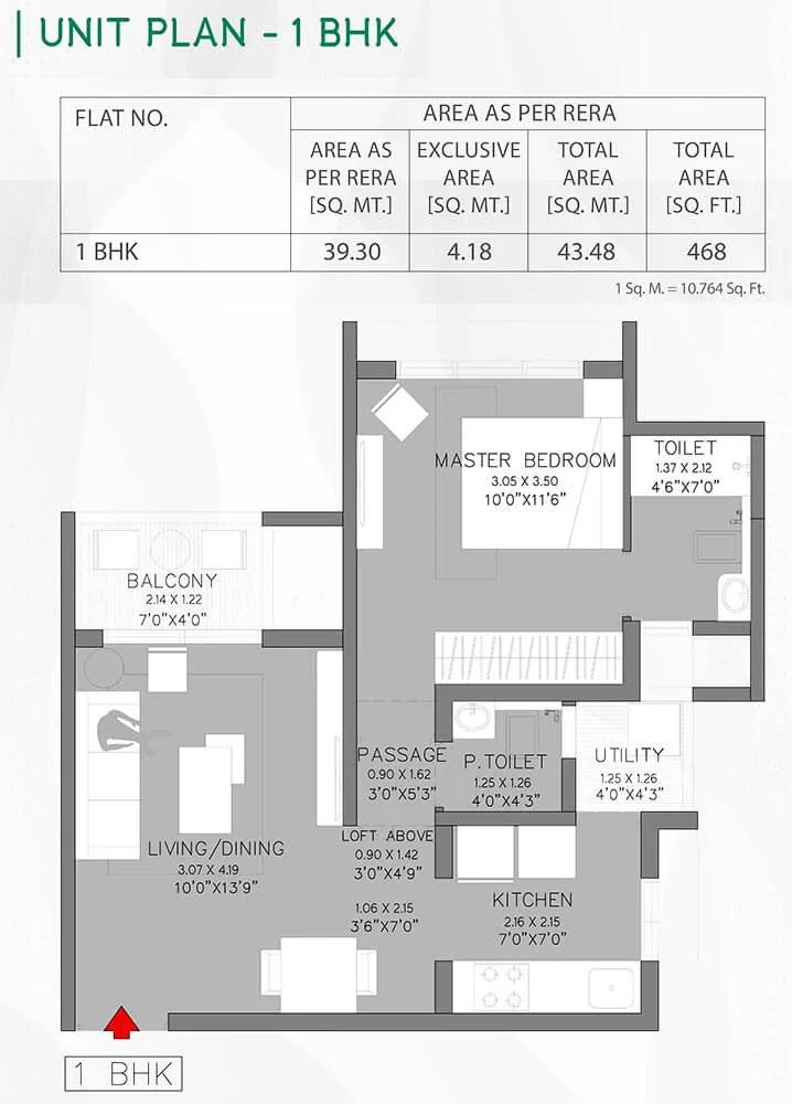 1 BHK - 468 - Godrej Green Cove Riverhills Pune