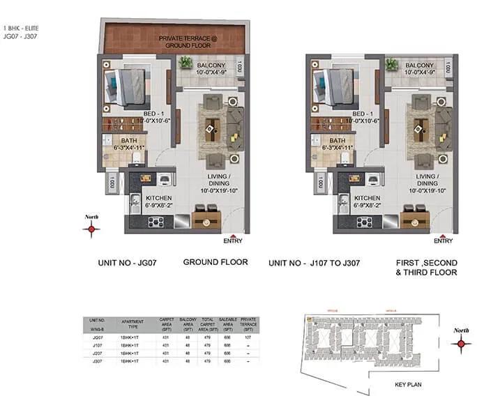 1 BHK - 606 - CasaGrand Boulevard Hennur