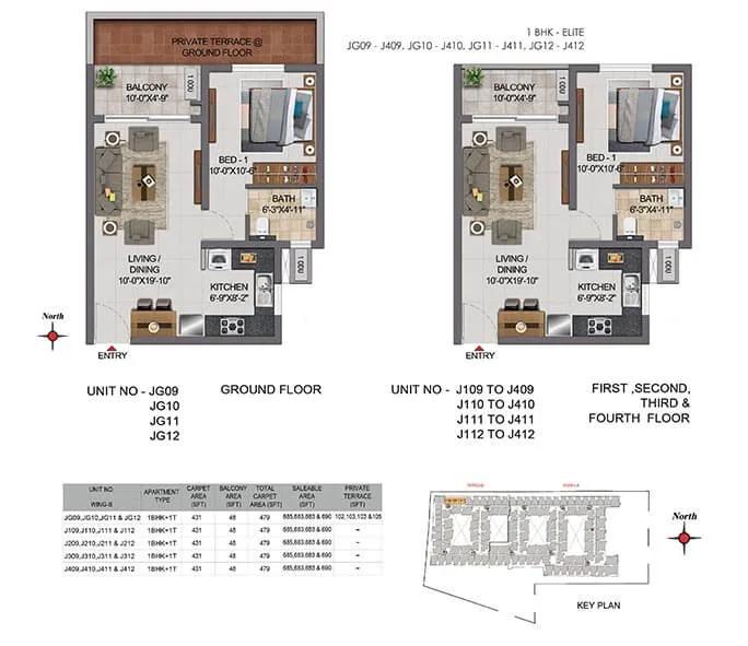 1 BHK - 663 - CasaGrand Boulevard Hennur