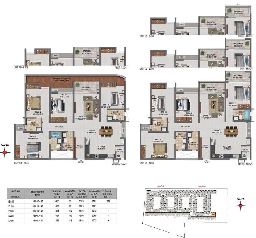 4 BHK - 2181 - CasaGrand Boulevard Hennur