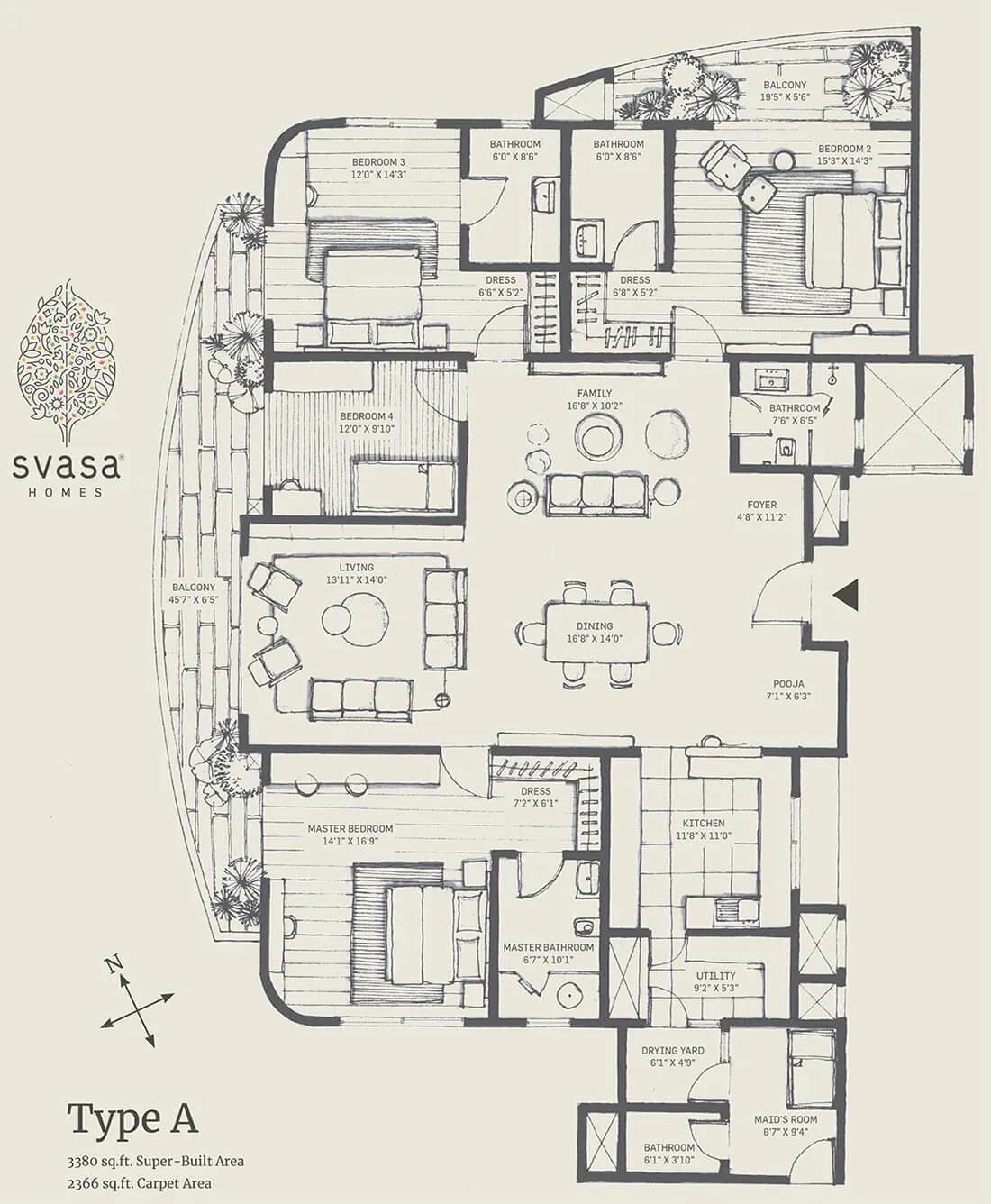 Type A - 3380 - Floor Plans Svasa Homes