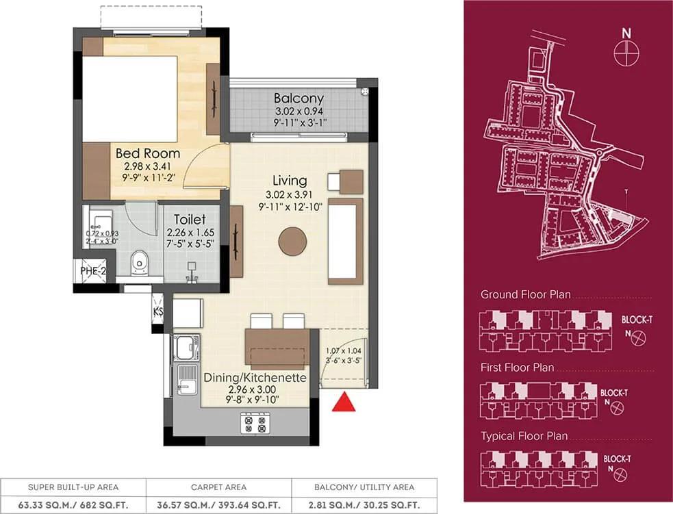 1 BHK - 682 - Destino At Brigade Xanadu