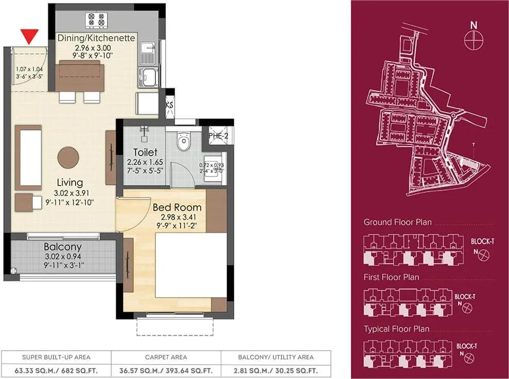 1 BHK - 682 A - Destino At Brigade Xanadu