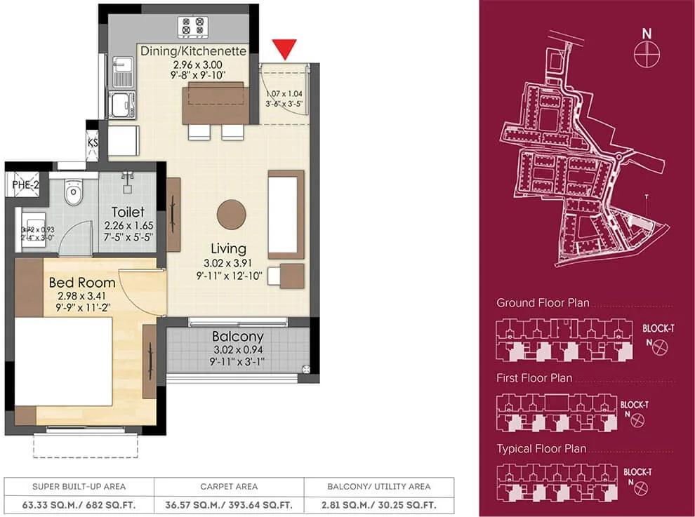 1 BHK - 682 B - Destino At Brigade Xanadu