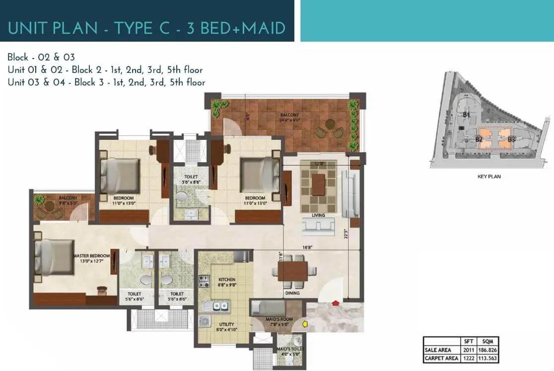 3 BHK 2011 - Prestige Ocean Crest Goa