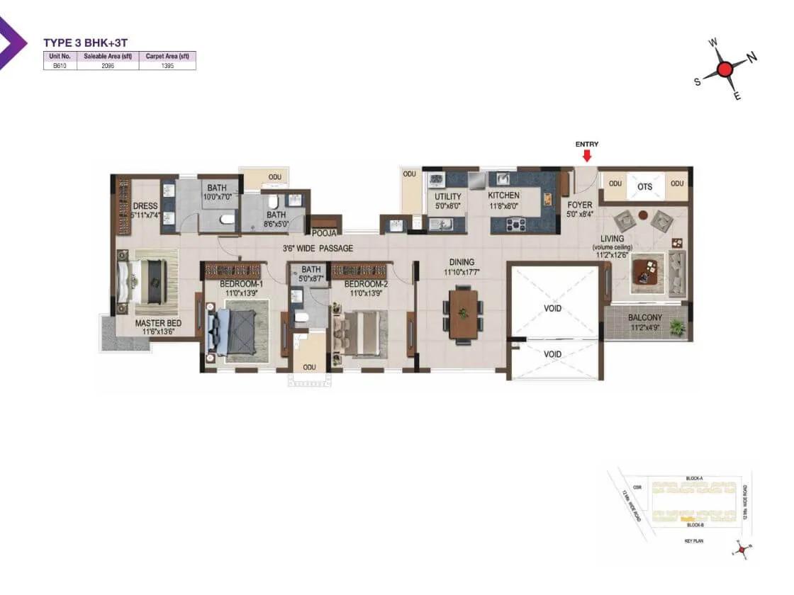 3 BHK 2096 - Casagrand Amethyst Sholinganallur