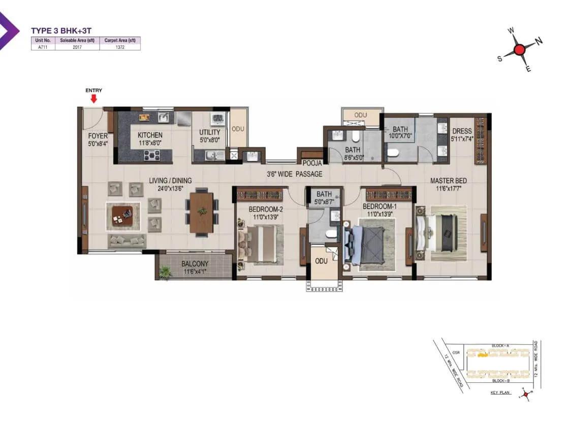 3 BHK 2017 - Casagrand Amethyst Sholinganallur