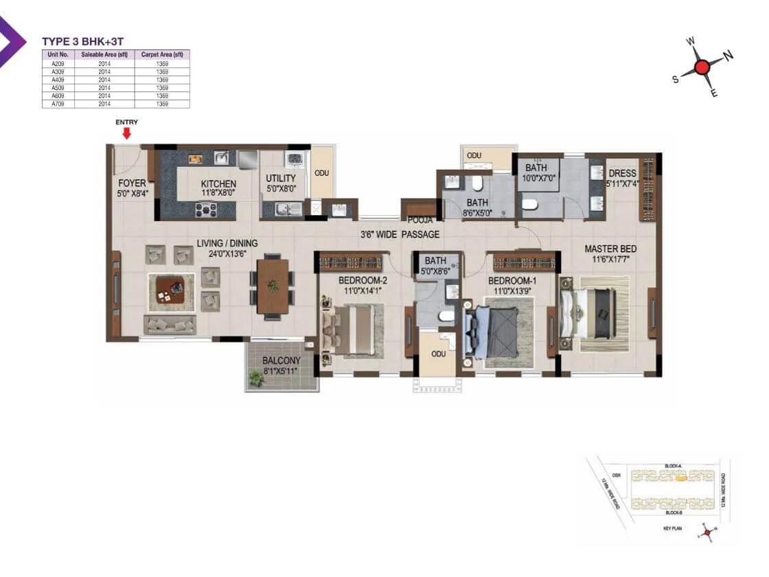 3 BHK 2014 - Casagrand Amethyst Sholinganallur