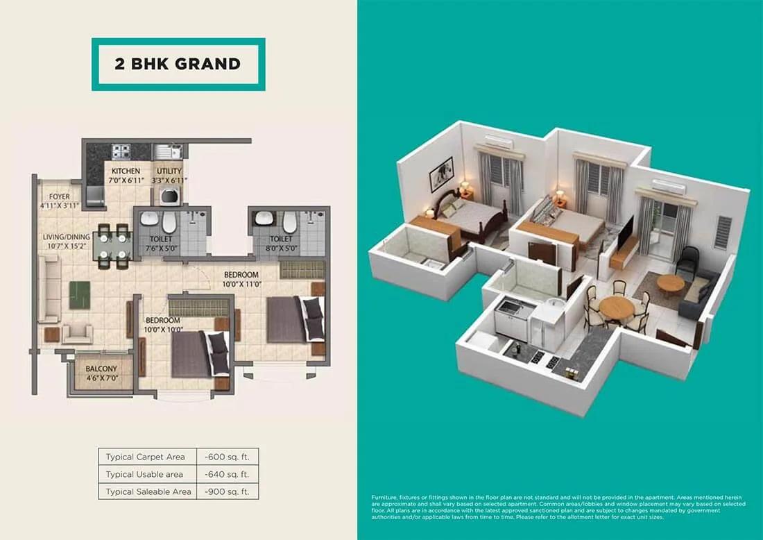 2 BHK Grand - Provident Park One