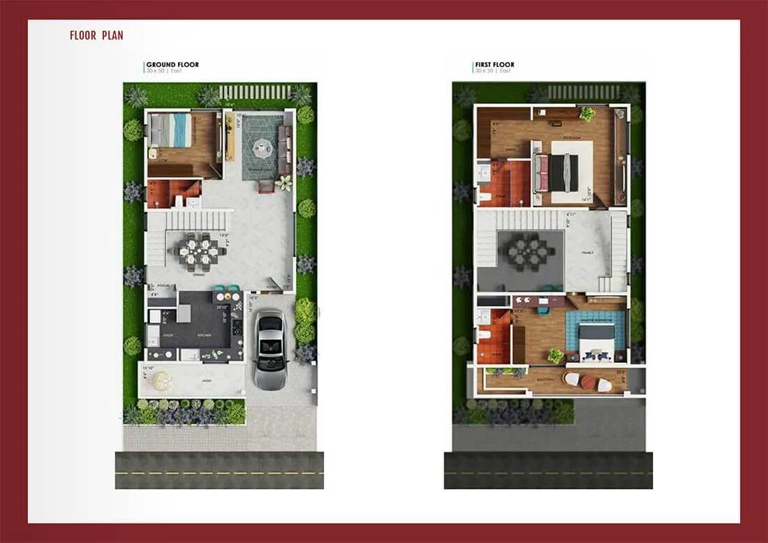 3 BHK Villa Type C - Bluejay Malgudi Villas