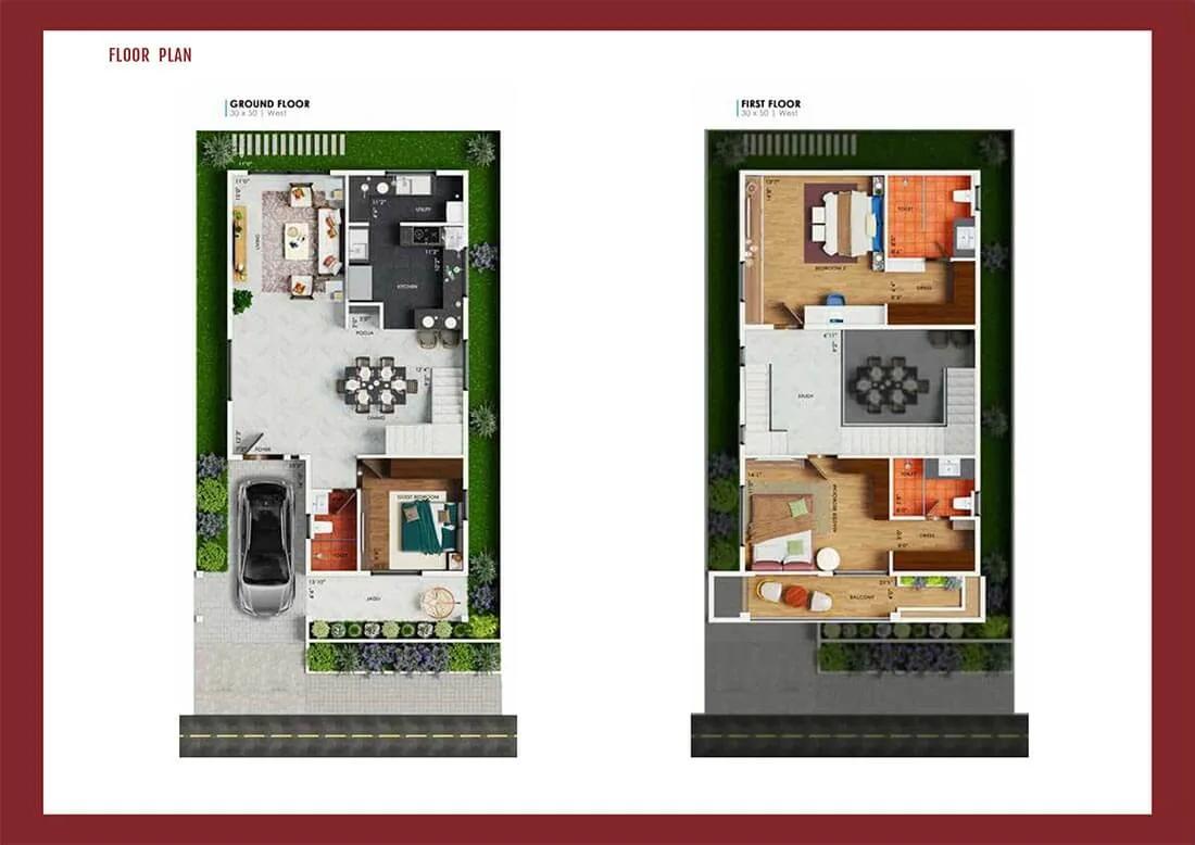 3 BHK Villa Type D - Bluejay Malgudi Villas