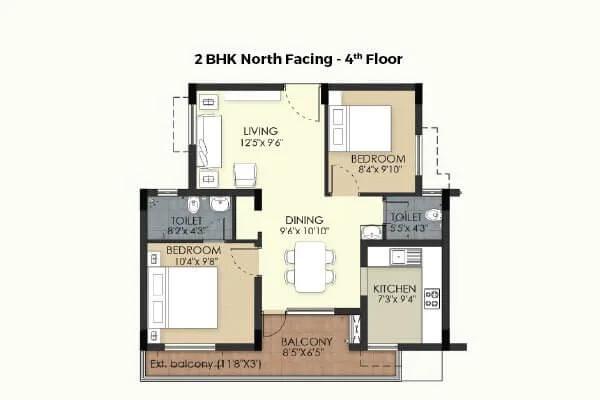 2 BHK North 4th - TVS Emerald Green Acres