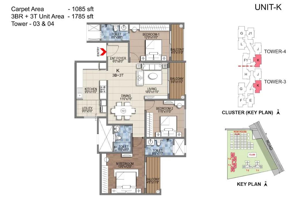 3BHK 1785 - Sattva Songbird Budigere