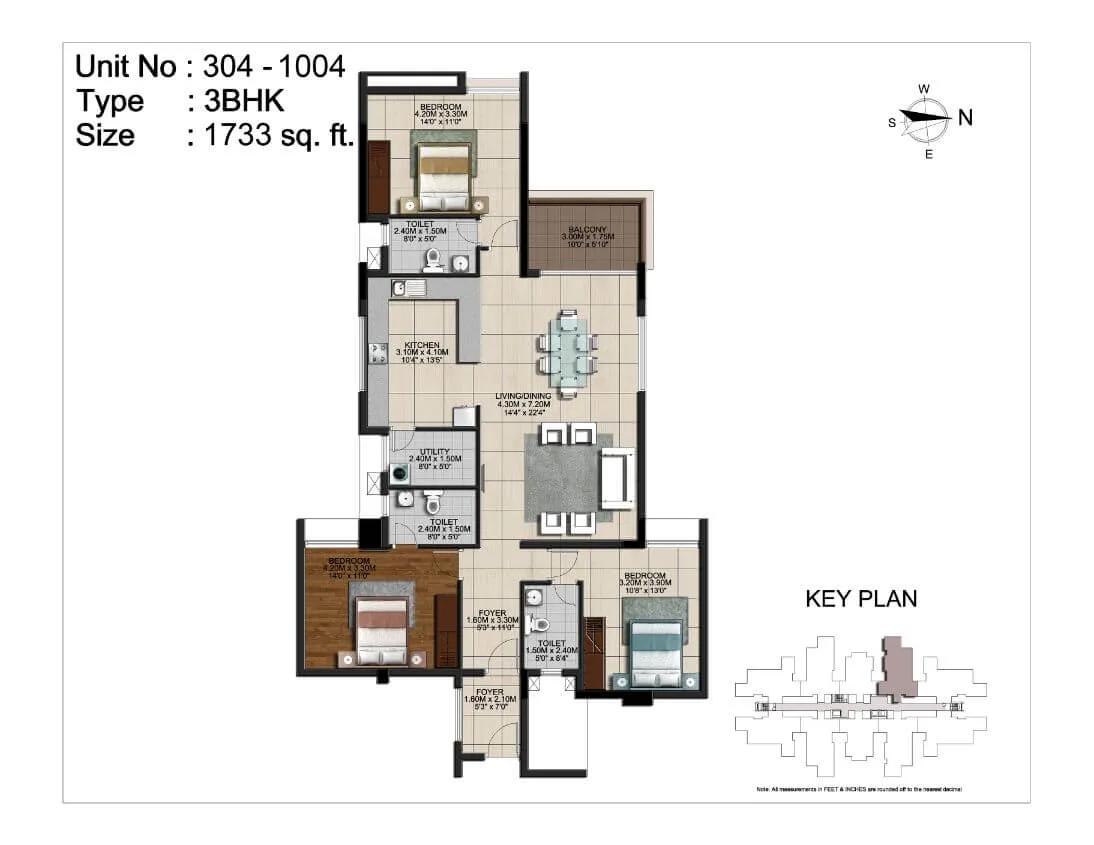 3 BHK 1733 - CasaGrand Monte Carlo