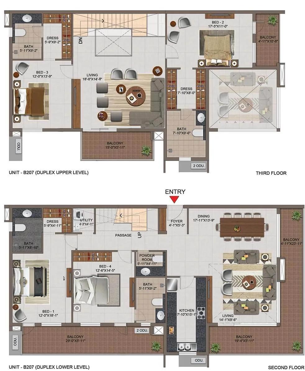 4 BHK Duplex - 4144 - Casagrand Utopia Chennai