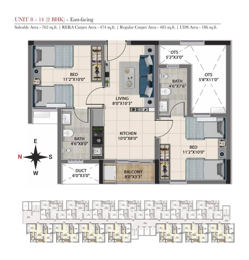 2 BHK - 762 East - DRA Truliv Navalur