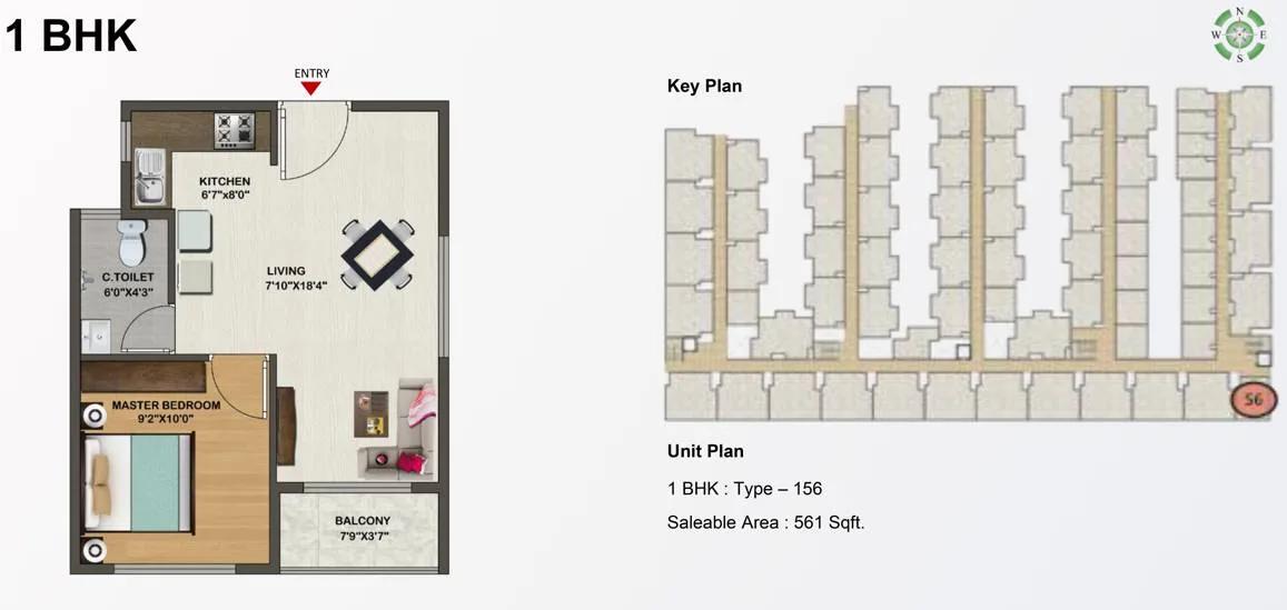 1 BHK – 561 Sowparnika Indraprastha
