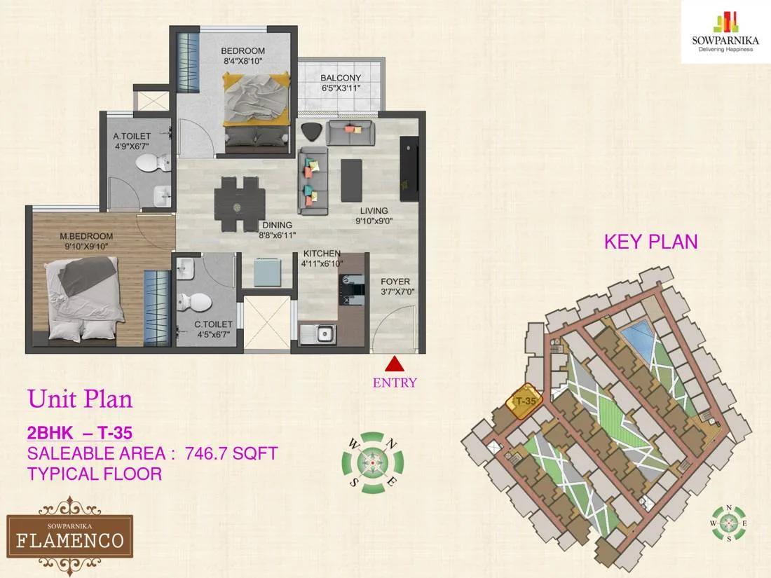 2 BHK – 746 Sowparnika Flamenco