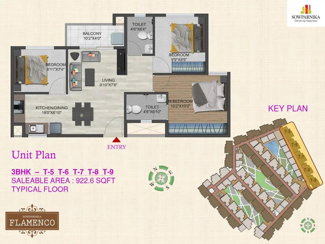 3 BHK – 922 Sowparnika Flamenco