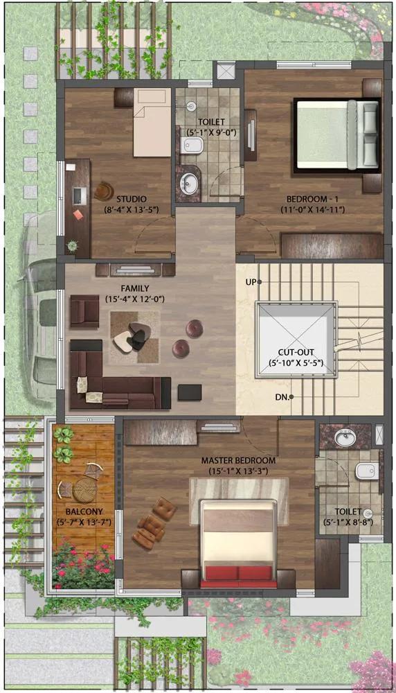 Jasmine 30×50 FirstFloorPlan Left NVT Mystic Garden