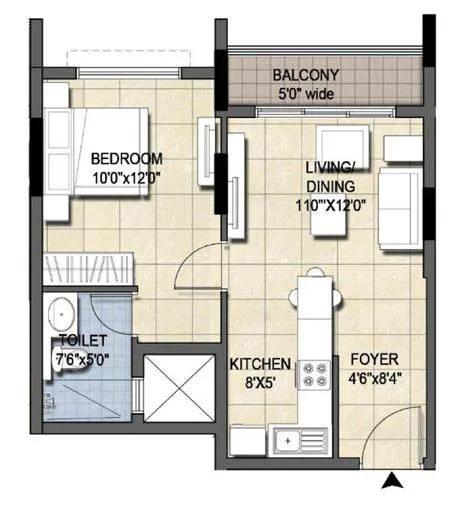 1 BHK - 595 Ajmera Nucleus