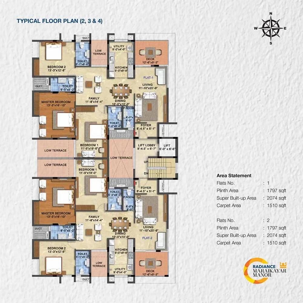 Floor Plans 2to4 - 2074 - Radiance Maraikayar Manor