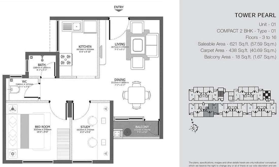 2 BHK Pearl - 621 - Godrej Azure Chennai