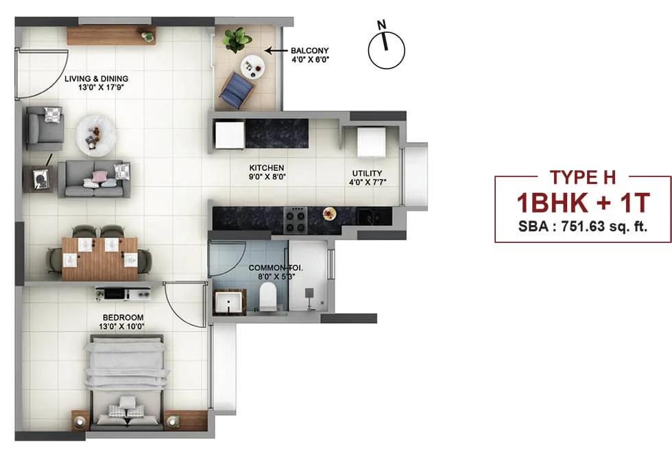 1 BHK - 751 - Salarpuria Sattva Signet Salarpuria Signet