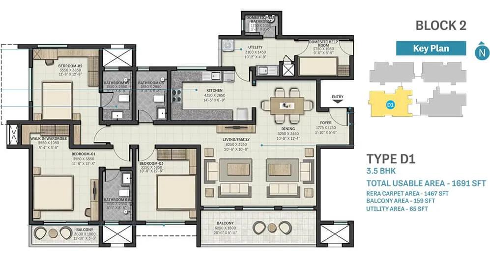 3.5 BHK - 1691 - Sobha Nesara Kothrud