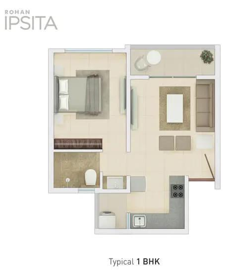 1 BHK - Rohan Ipsita Pune