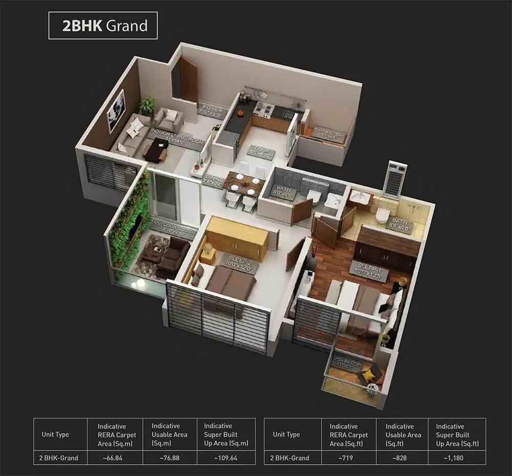 2 BHK Grand - Purva Aspire Pune