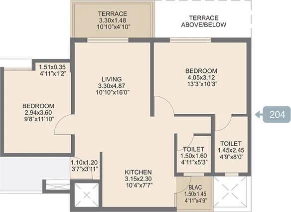 2 BHK - Rohan Ananta Tathawade
