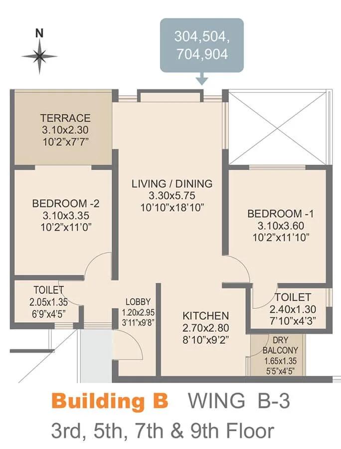 2 BHK B3 - 797 - Rohan Abhilasha Pune