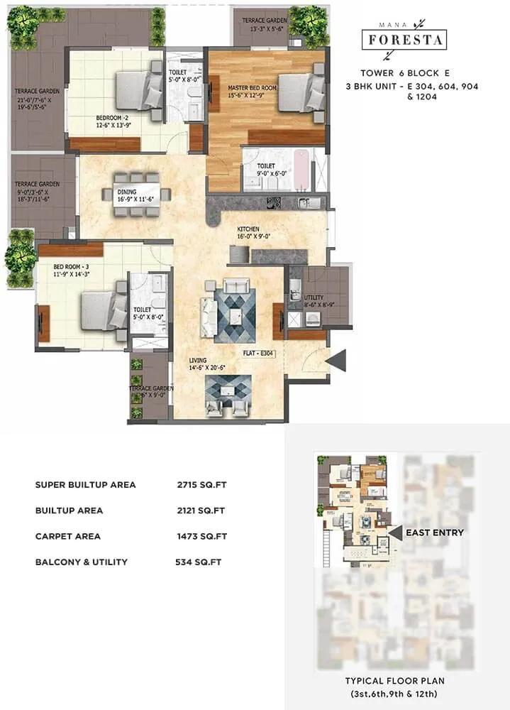3 BHK - 2715 - Mana Foresta