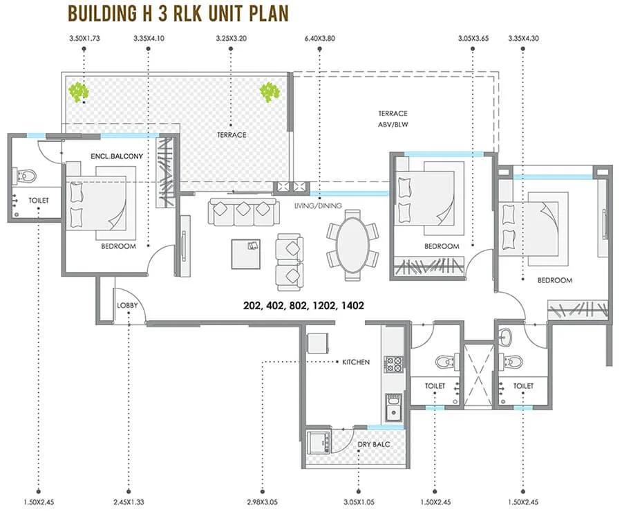 3 BHK H - Kolte Patil 24K Stargaze