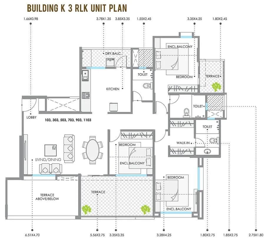 3 BHK K - Kolte Patil 24K Stargaze