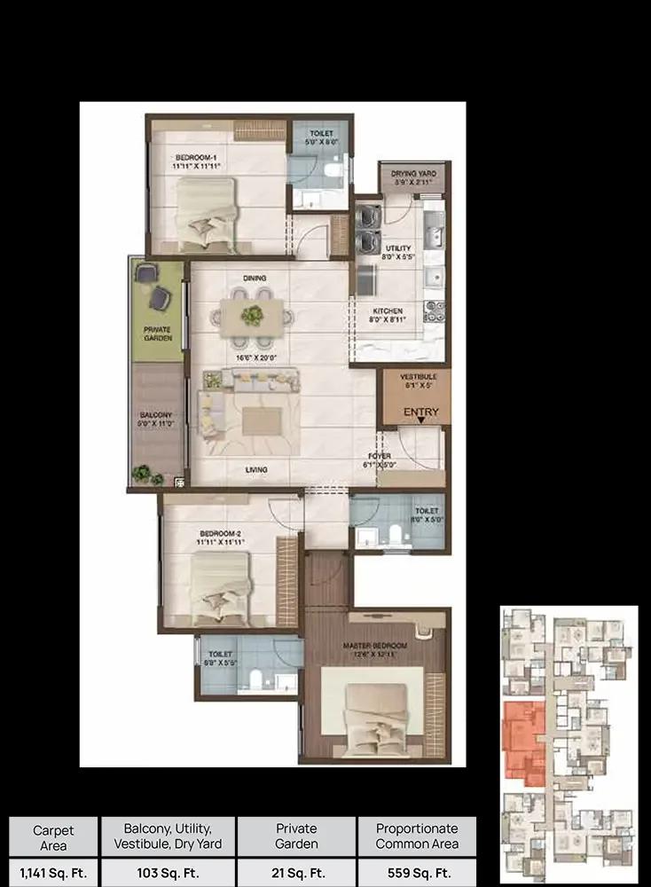 3bhk 1824 ckpc heart of harmony