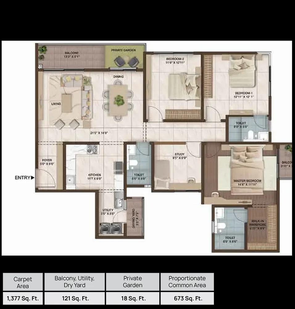 3bhk 2189 ckpc heart of harmony