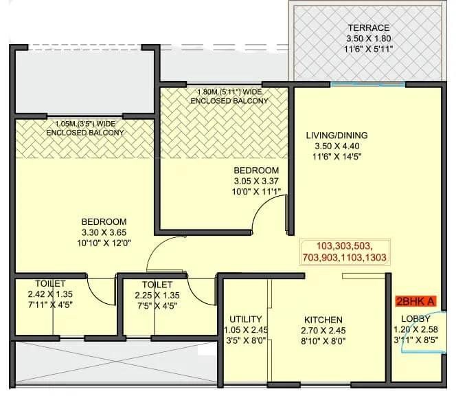 2 BHK A - 673 - Krisala 41 Estera Punawale