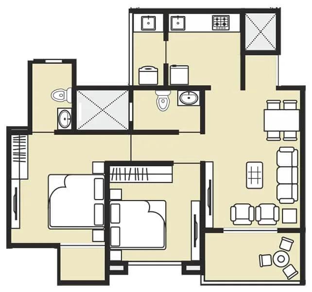 2 BHK C - 699 - Krisala 41 Estera Punawale