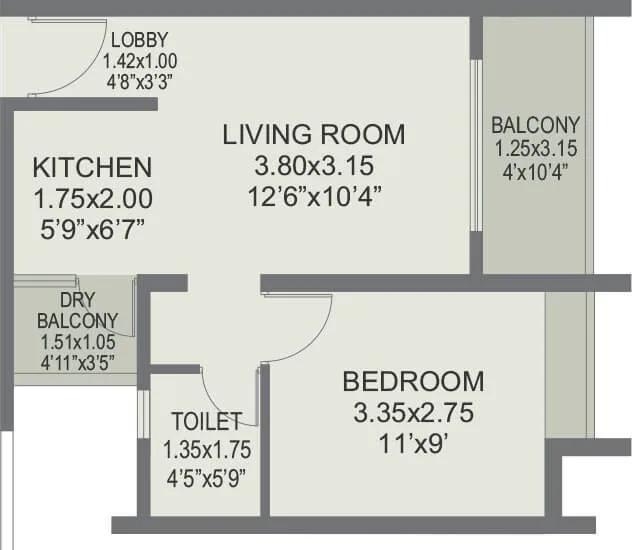 1 BHK - 408 - Rohan Abhilasha 2 Pune