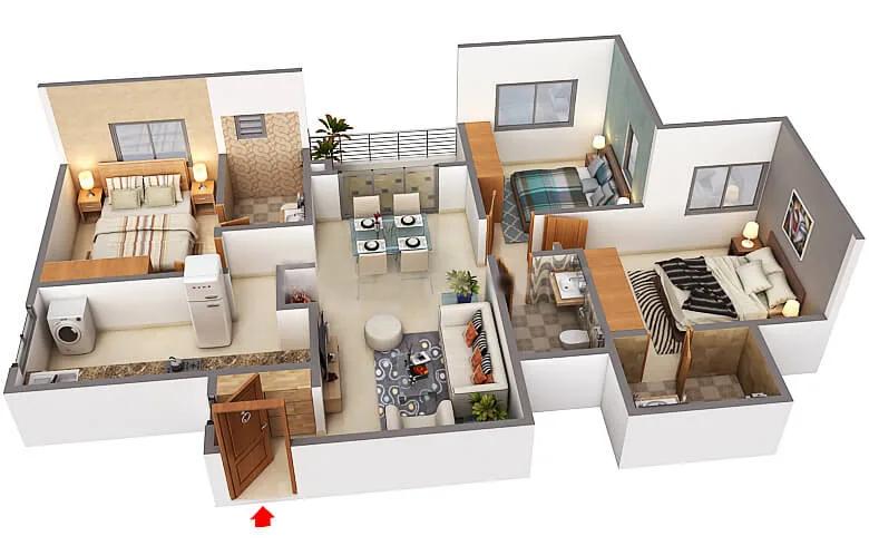 3BHK 1407 - Svamitva Emerald Square