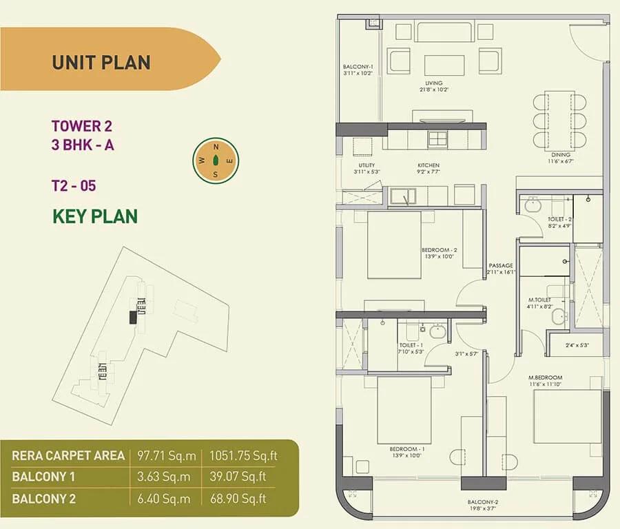 3 BHK A - 1051 - Birla Tisya Rajajinagar